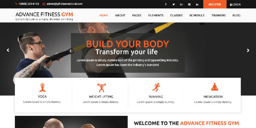 advance fitness free fitness wordpress themes