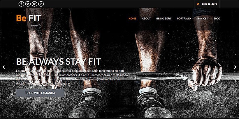befit free gym fitness wordpress themes