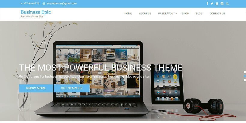 business epic free wordpress business themes
