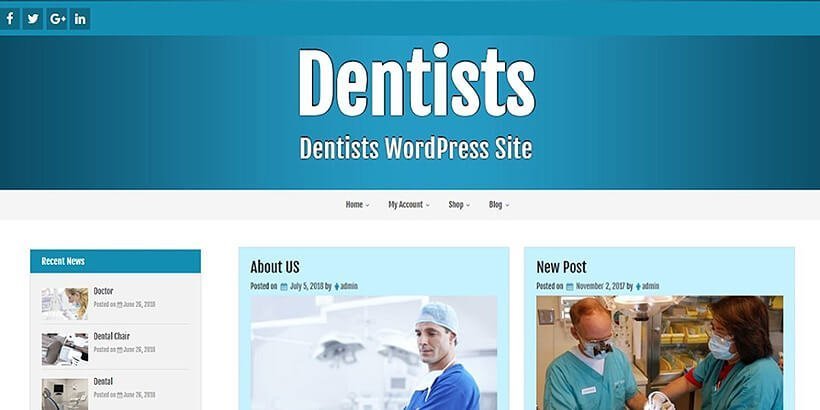 Dentists Free Medical WordPress Themes