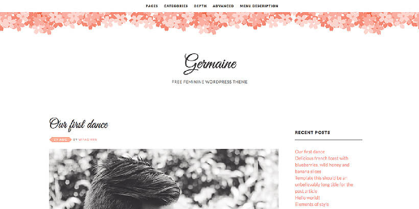 germaine free feminine wordpress themes