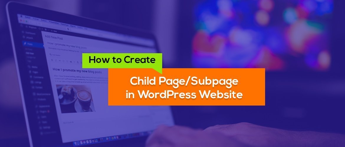 How to create child page in wordpress website