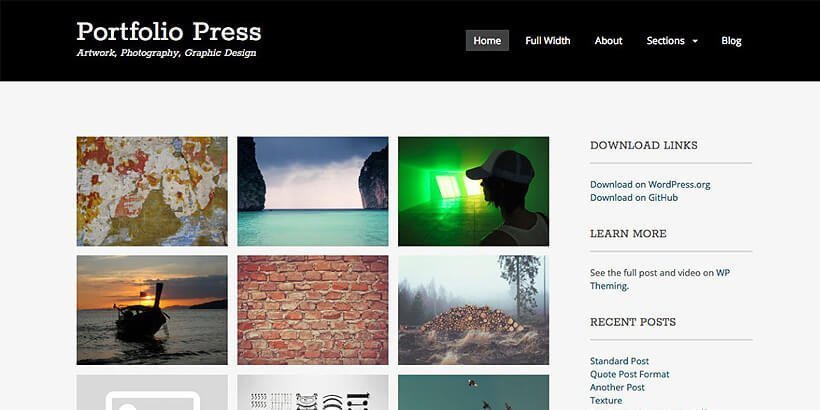 portfoliopress free portfolio wordpress themes