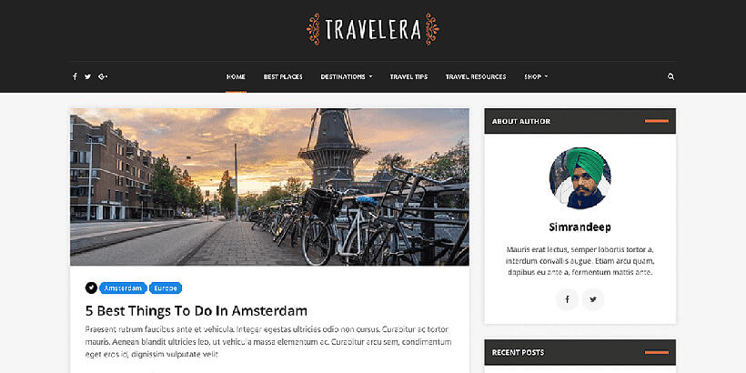 traveleralite free wordpress travel themes