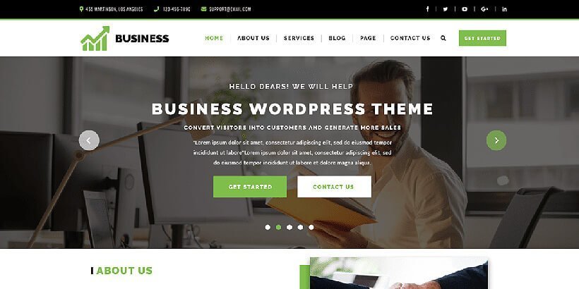 vw corporate free wordpress business themes
