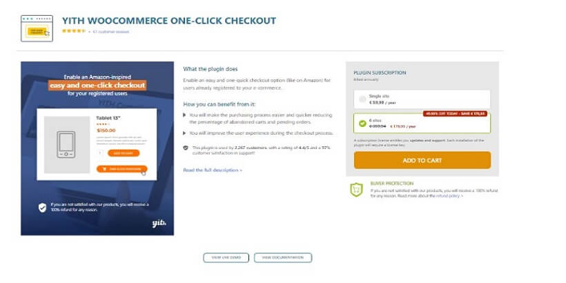 YITH-WooCommerce-One-Click-Checkout-Top 5-WooCommerce-One-Page-Checkout-Plugins-in-2021