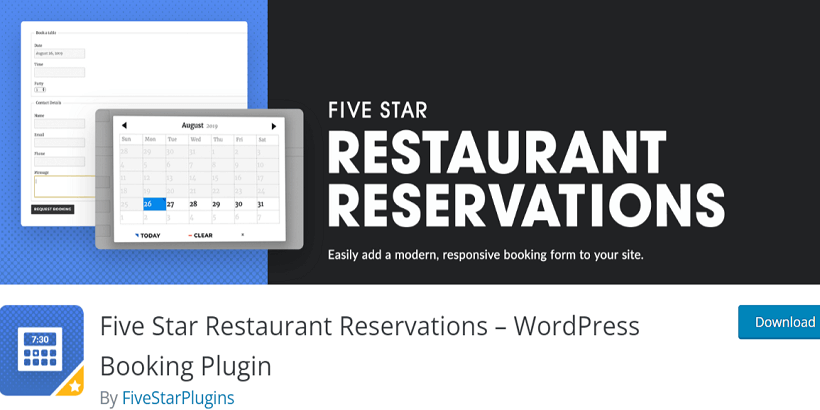 Five-Star-Restaurant-Reservations-Best-Free-WordPress-Restaurant-Reservation-Plugin